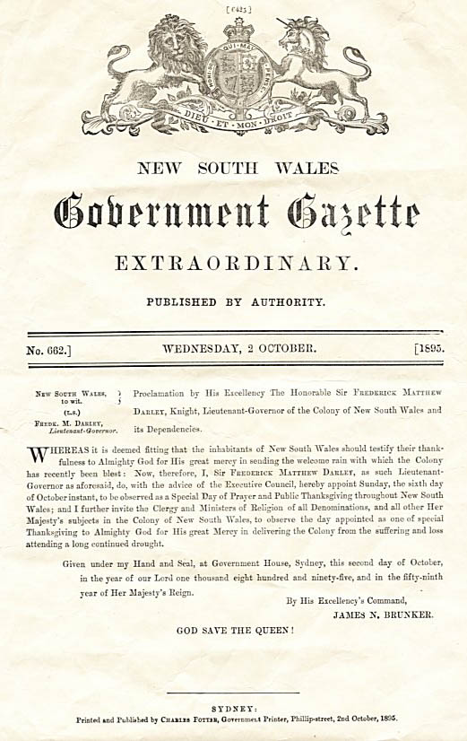 New South Wales Government Gazette No. 662 2 October 1895